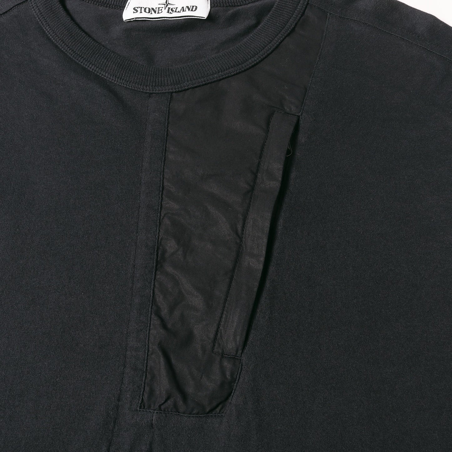 ジップポケット付き ガーメントダイ ロングスリーブ Ｔシャツ (BRUSHED COTTON CANVAS GARMENT DYED)