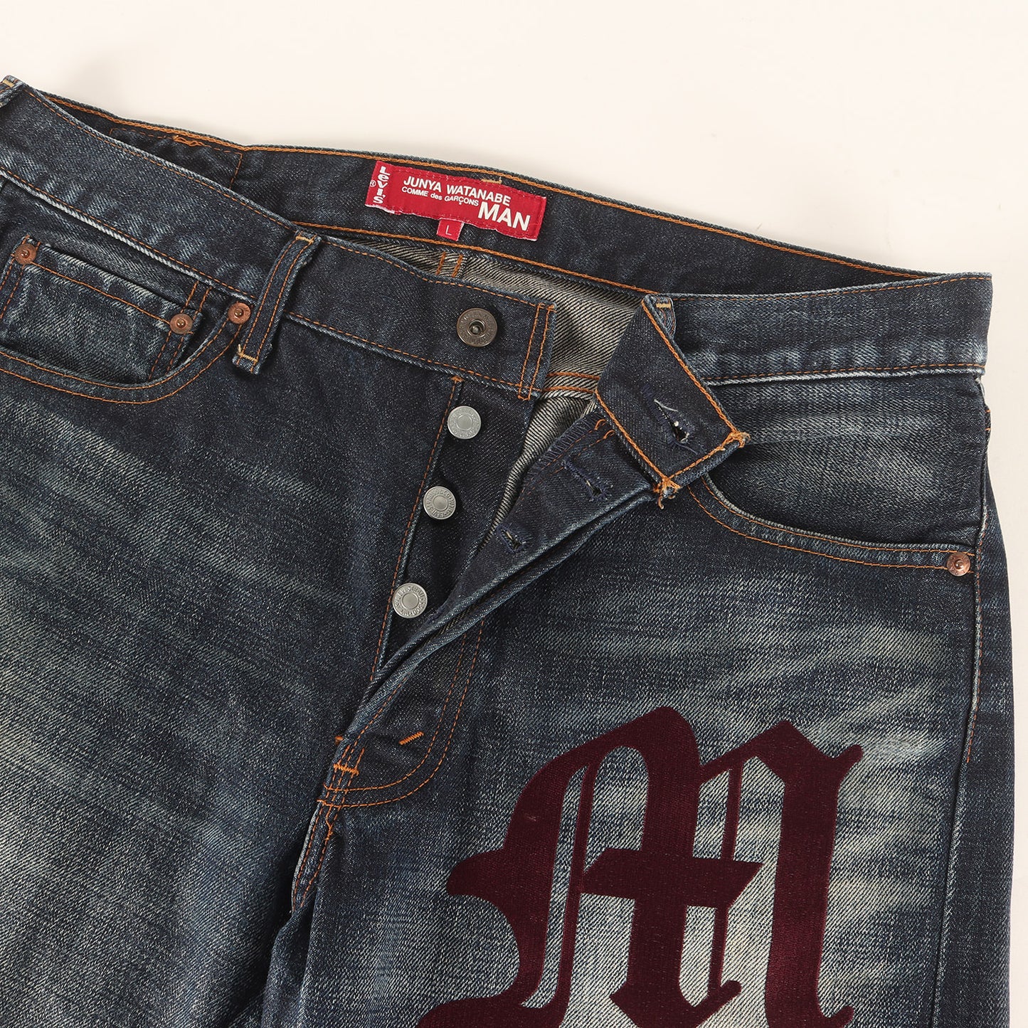 00s ×Levi's レターロゴ刺繍 JW503 ルーズ ストレート デニムパンツ (WG-P003)