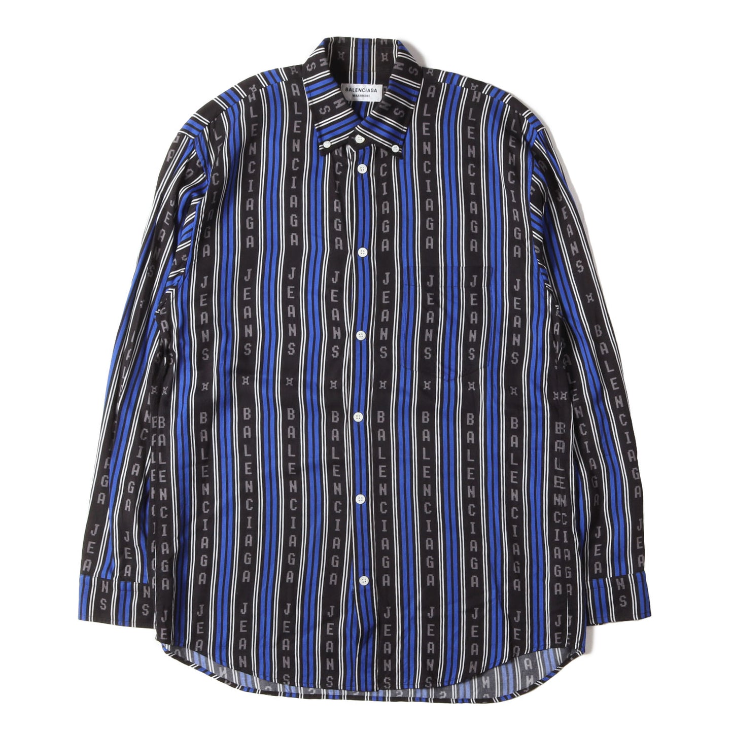 8ビットロゴ ストライプ レーヨン BD ボタンシャツ (L/S Logo Button Down Shirt)