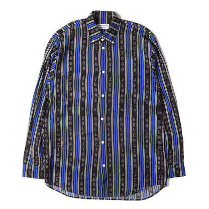 8ビットロゴ ストライプ レーヨン BD ボタンシャツ (L/S Logo Button Down Shirt)