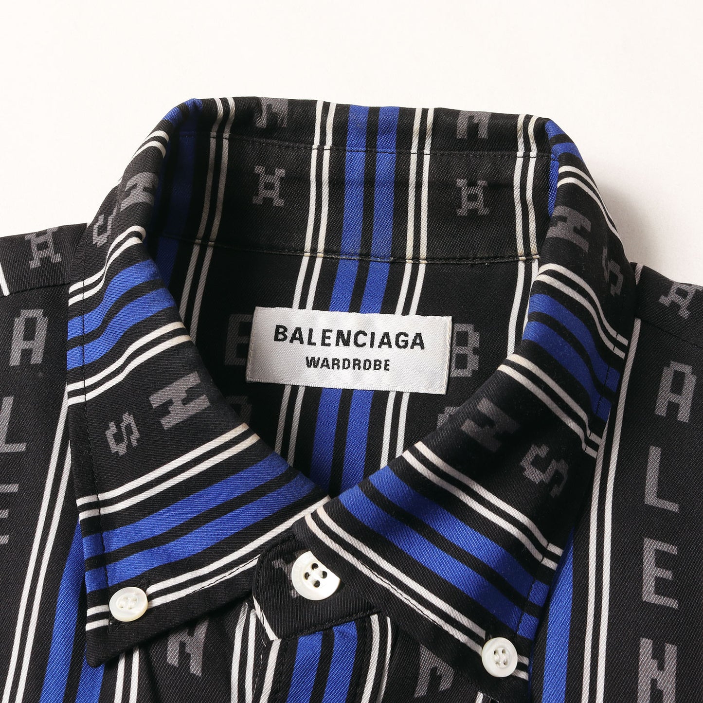 8ビットロゴ ストライプ レーヨン BD ボタンシャツ (L/S Logo Button Down Shirt)