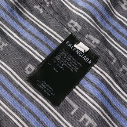 8ビットロゴ ストライプ レーヨン BD ボタンシャツ (L/S Logo Button Down Shirt)