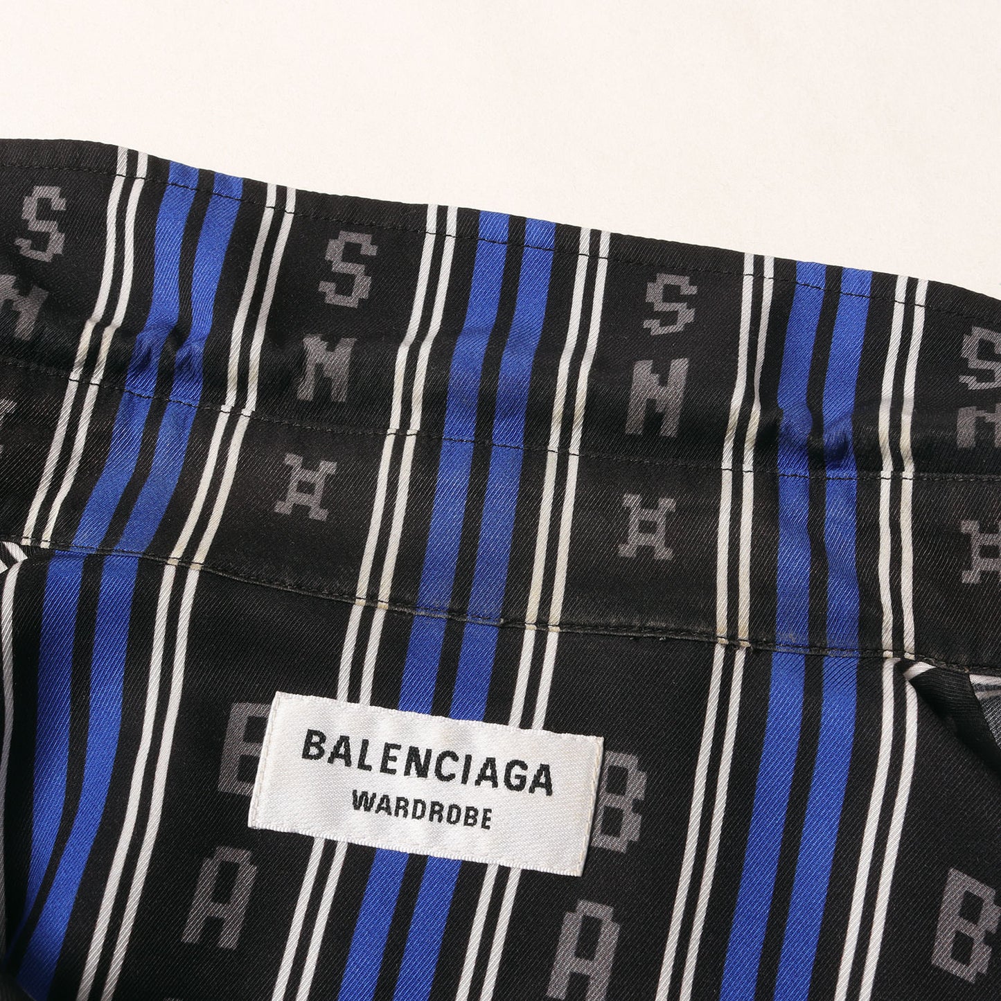 8ビットロゴ ストライプ レーヨン BD ボタンシャツ (L/S Logo Button Down Shirt)