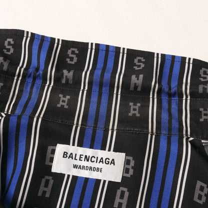 8ビットロゴ ストライプ レーヨン BD ボタンシャツ (L/S Logo Button Down Shirt)