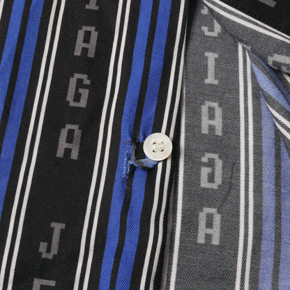8ビットロゴ ストライプ レーヨン BD ボタンシャツ (L/S Logo Button Down Shirt)