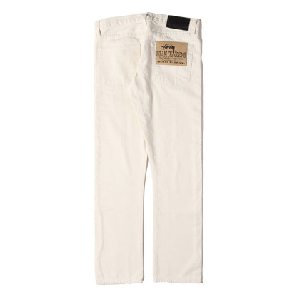 5ポケット ボタンフライ スリム デニムパンツ (DISTRESSED WASHED DENIM JEANS)