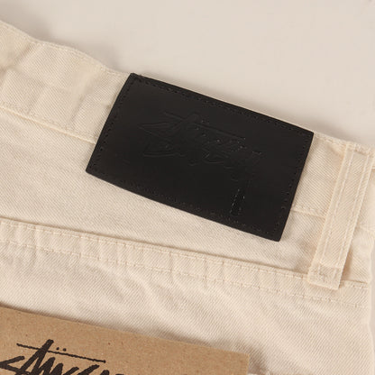 5ポケット ボタンフライ スリム デニムパンツ (DISTRESSED WASHED DENIM JEANS)