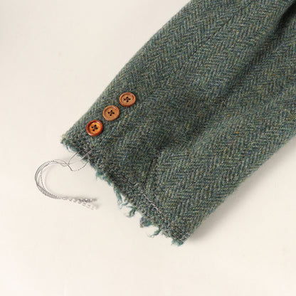 [Harris Tweed別注] ステッチ加工 ヘリンボーンツイード 3B テーラードジャケット / Rebuild by Needles