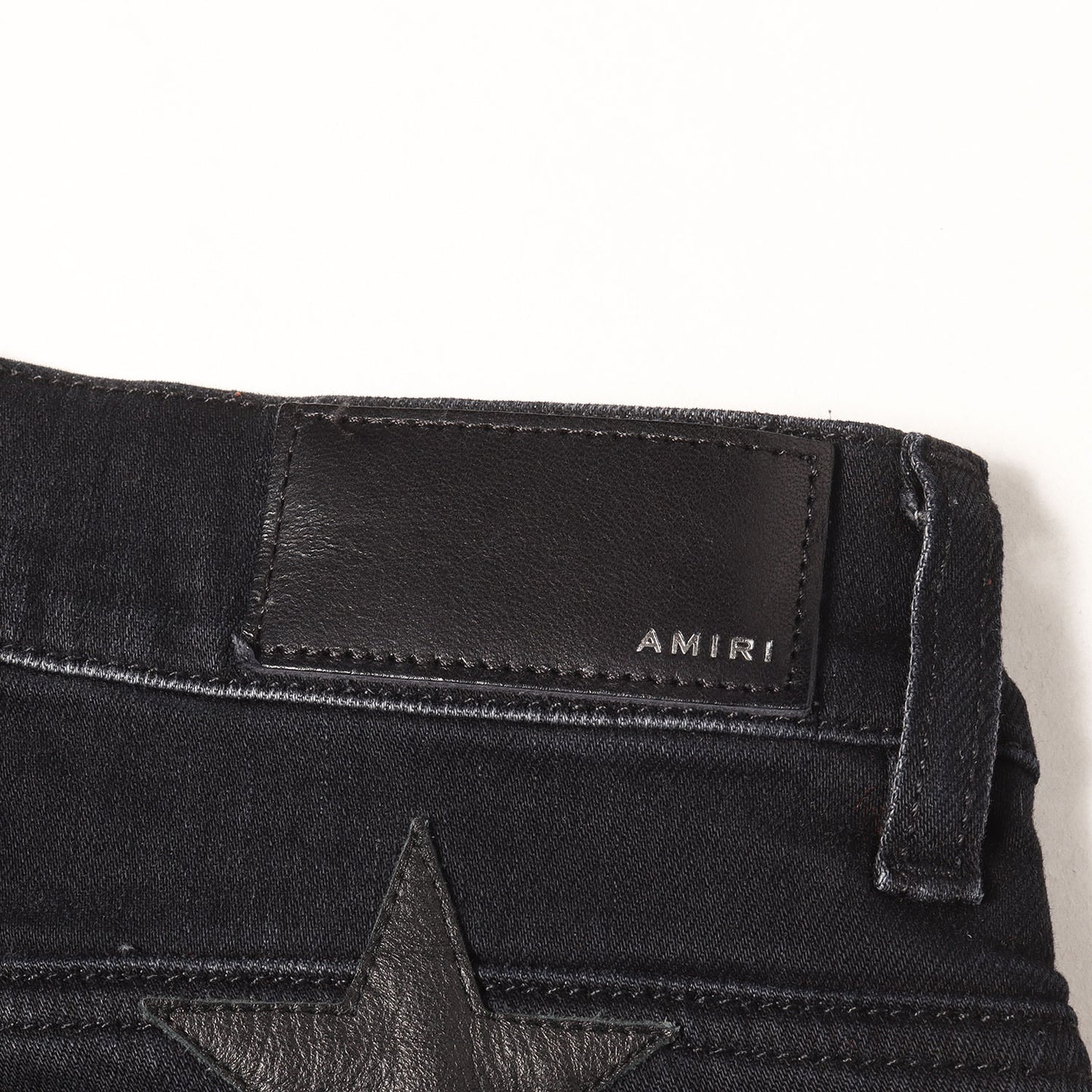 ×CHEMIST ダメージウォッシュ加工 スターレザーパッチ ストレッチ スキニーデニム パンツ (CHEMIST STAR JEAN)