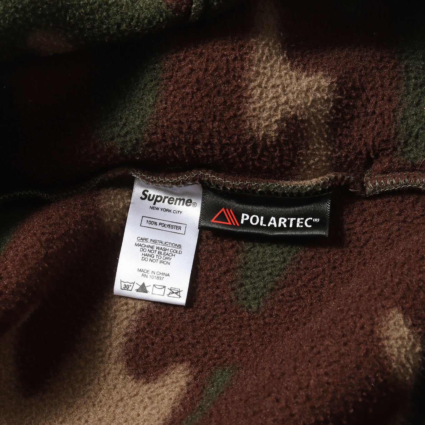 19AW 迷彩柄 スモールBOXロゴ ポーラテック フリース ハーフジップ プルオーバー ジャケット (Polartec Half Zip Pullover)
