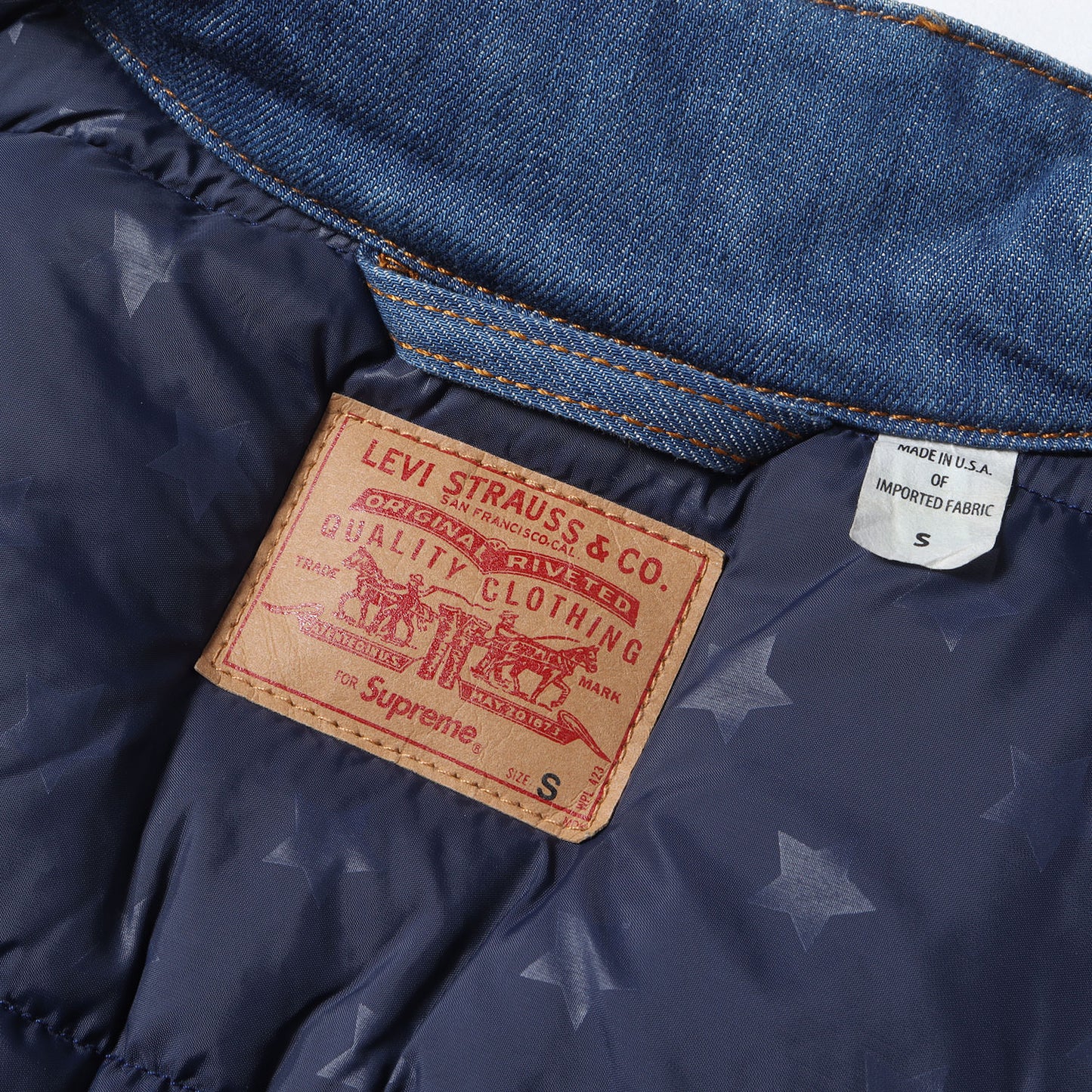 11AW ×Levi's 裏地スターモノグラム デニム ダウンベスト (Denim Down Vest) USA製