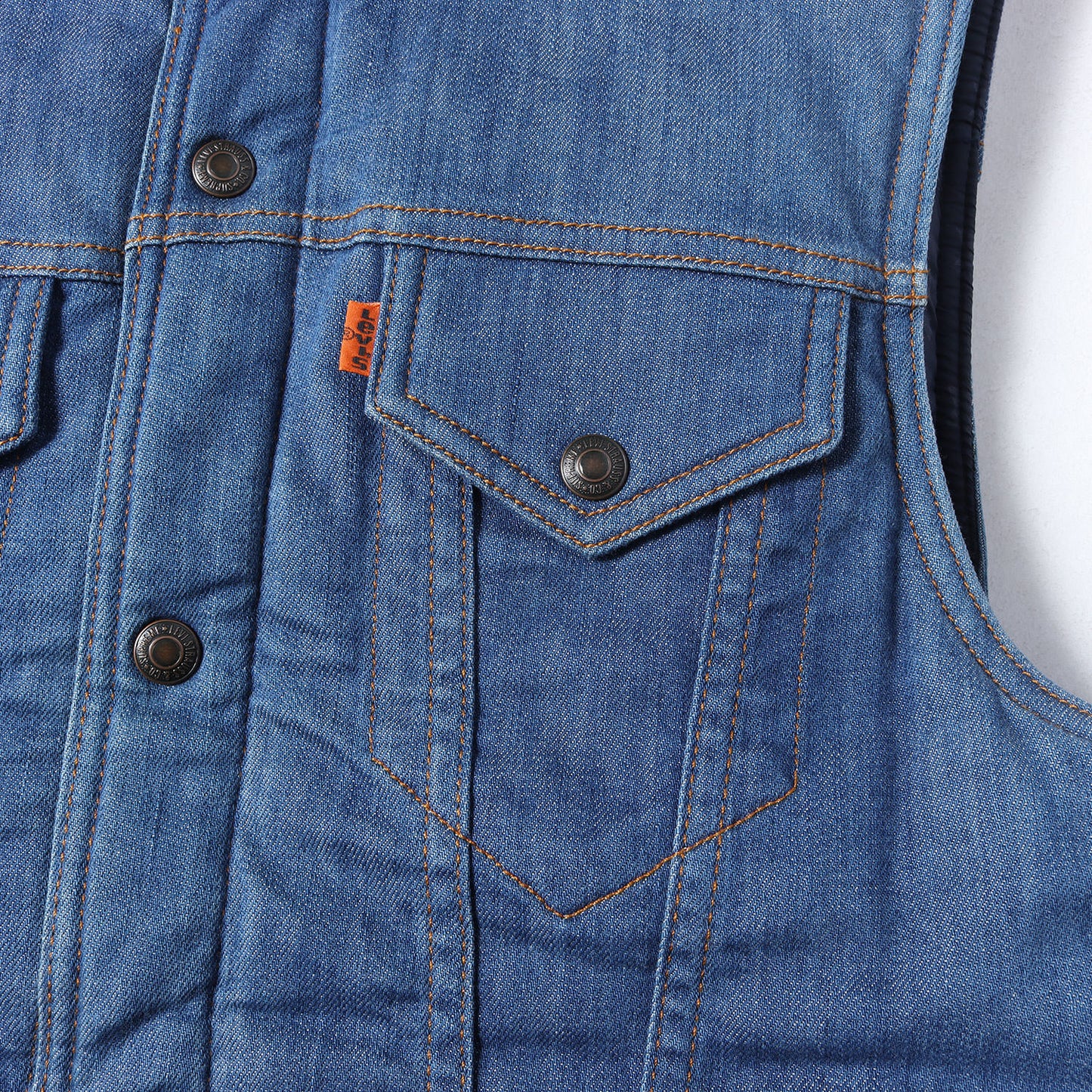 11AW ×Levi's 裏地スターモノグラム デニム ダウンベスト (Denim Down Vest) USA製