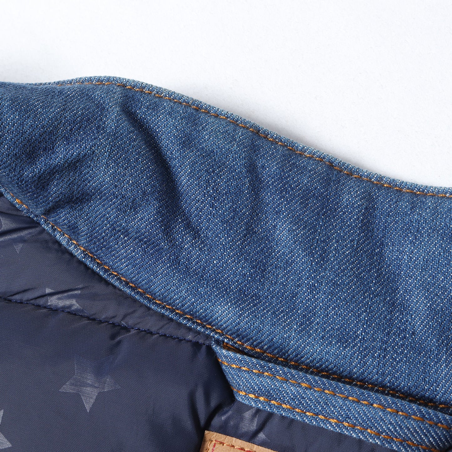 11AW ×Levi's 裏地スターモノグラム デニム ダウンベスト (Denim Down Vest) USA製