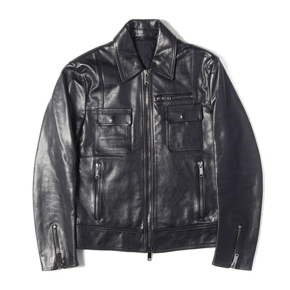 ALWAYS スタッズ レザー シングル ライダース ジャケット (ALWAYS studded leather jacket)