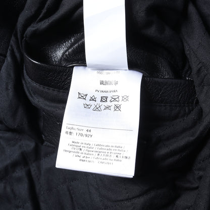 ALWAYS スタッズ レザー シングル ライダース ジャケット (ALWAYS studded leather jacket)