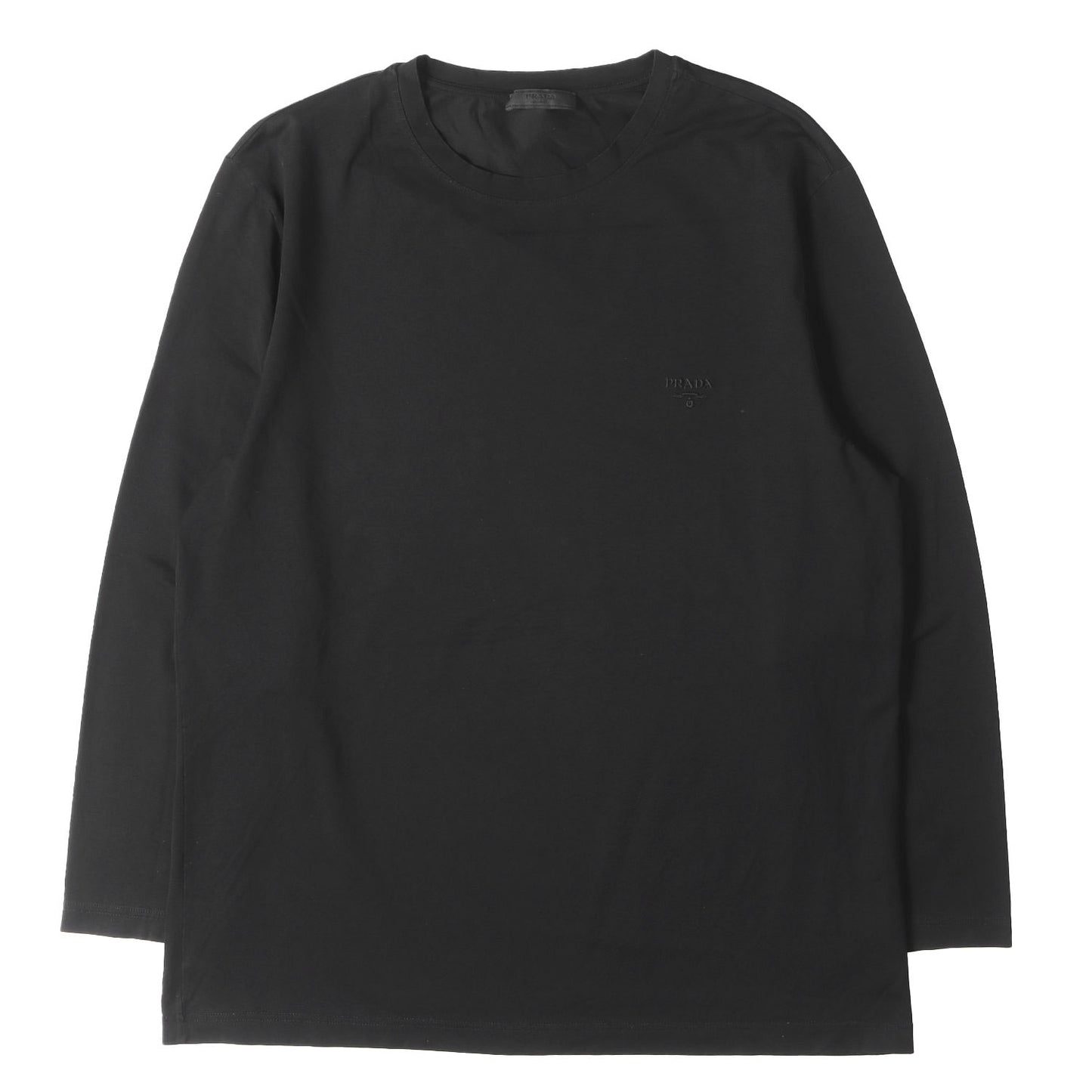 ブランドロゴ刺繍 ストレッチジャージーコットン ロングスリーブ Tシャツ (Prada Jersey Long-sleeved T-shirt)