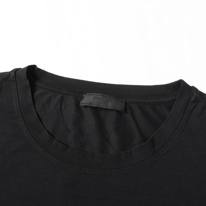 ブランドロゴ刺繍 ストレッチジャージーコットン ロングスリーブ Tシャツ (Prada Jersey Long-sleeved T-shirt)