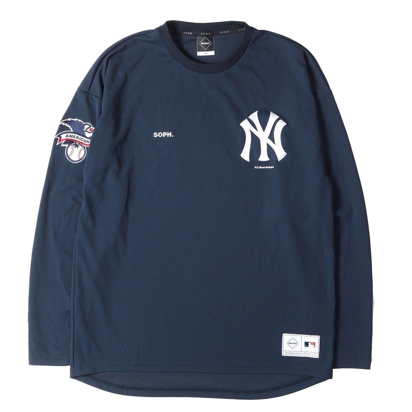 ×MLB / New York Yankees ロゴパッチ メッシュ ロングスリーブ Tシャツ (MLB TOUR L/S PRE MATCH TOP)