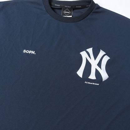 ×MLB / New York Yankees ロゴパッチ メッシュ ロングスリーブ Tシャツ (MLB TOUR L/S PRE MATCH TOP)