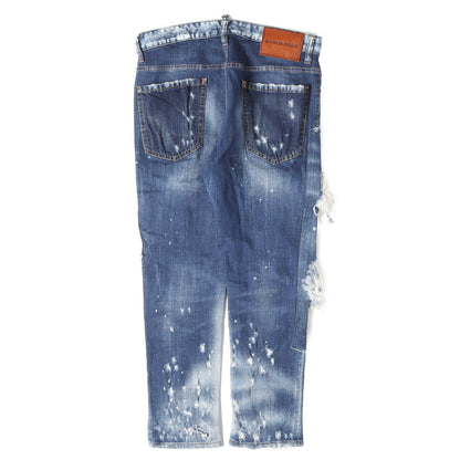 ハードクラッシュ加工 スキニー クロップド デニムパンツ (Glam Head Jean)