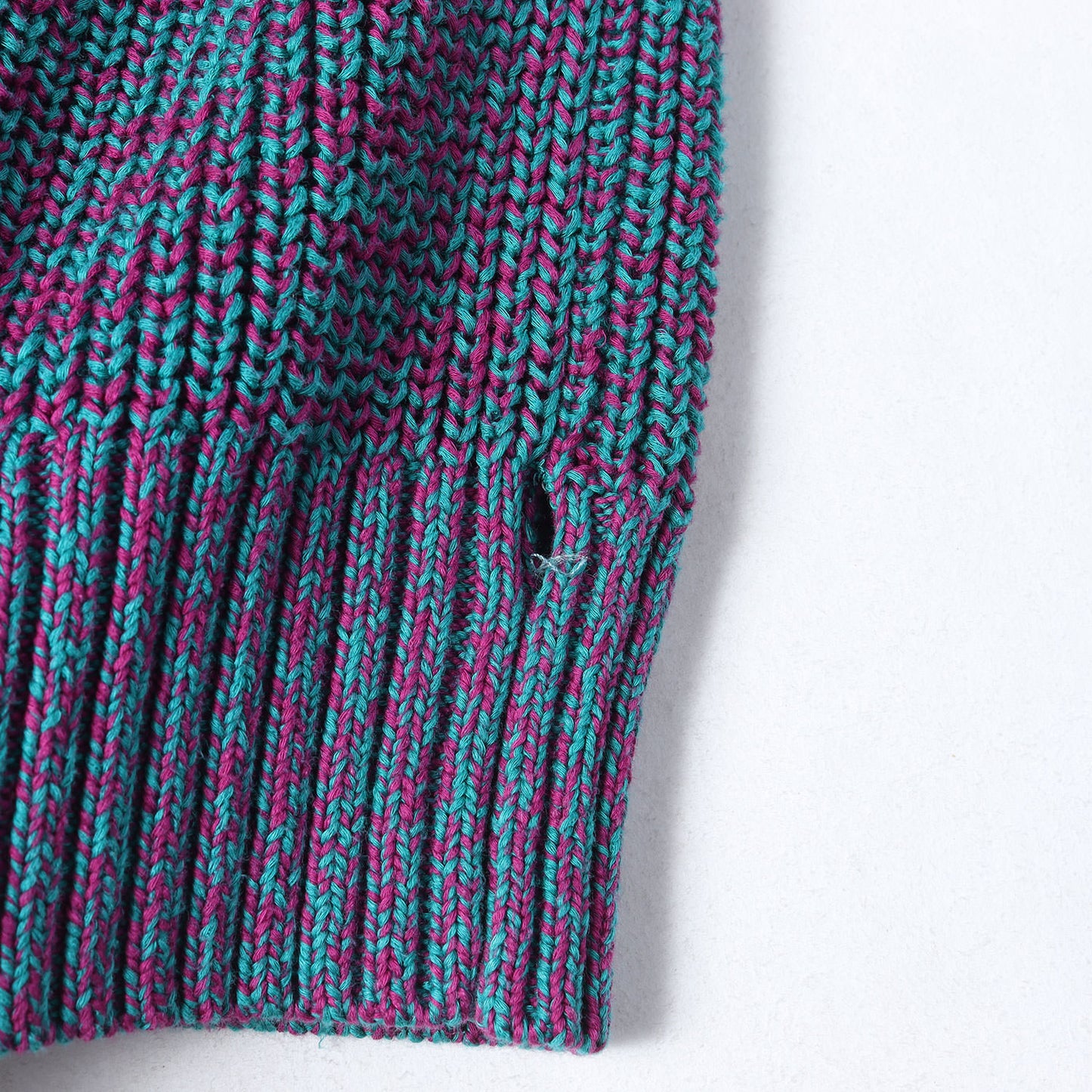 21AW リブ編み メランジ コットン ニット (Melange Rib Knit Sweater)
