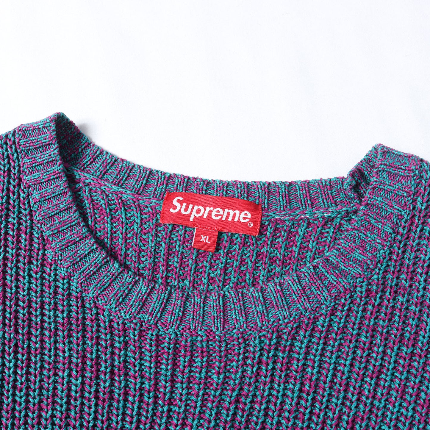 21AW リブ編み メランジ コットン ニット (Melange Rib Knit Sweater)