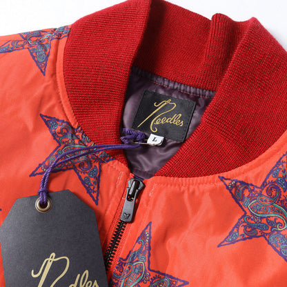 24AW ペイズリースター柄 ダブルジップ ダウンベスト (RC DOWN VEST Poly Taffeta / Printed - Red Star)