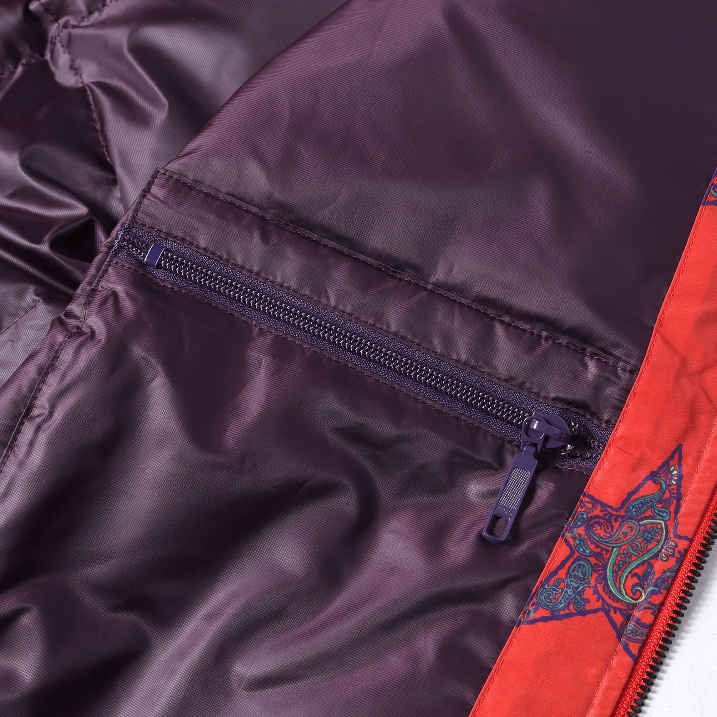 24AW ペイズリースター柄 ダブルジップ ダウンベスト (RC DOWN VEST Poly Taffeta / Printed - Red Star)