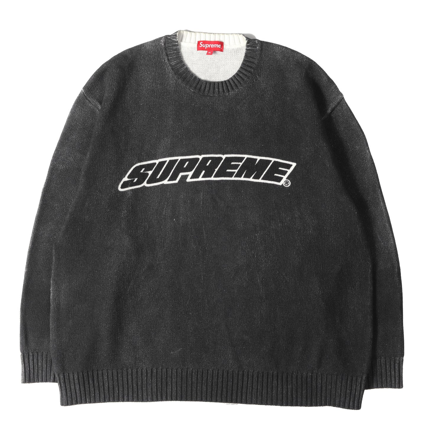 23SS プリントウォッシュ ブランドロゴ クルーネック コットン ニット (Printed Washed Sweater)