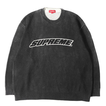 23SS プリントウォッシュ ブランドロゴ クルーネック コットン ニット (Printed Washed Sweater)