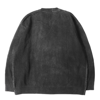 23SS プリントウォッシュ ブランドロゴ クルーネック コットン ニット (Printed Washed Sweater)