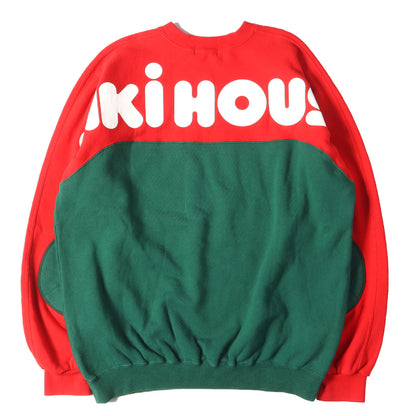 90s エルボーパッチ付き ブランドロゴ バイカラー クルーネック スウェット / miki HOUSE ミキハウス