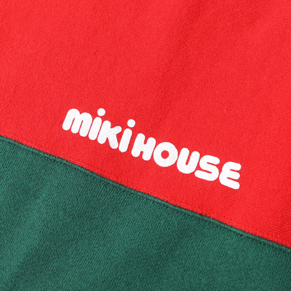 90s エルボーパッチ付き ブランドロゴ バイカラー クルーネック スウェット / miki HOUSE ミキハウス
