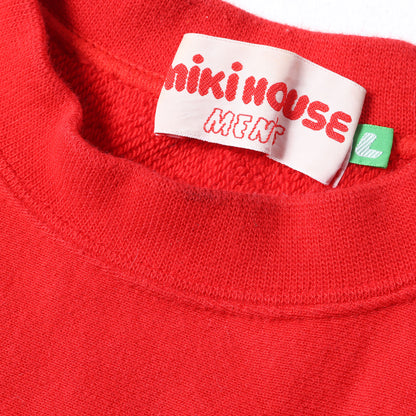 90s エルボーパッチ付き ブランドロゴ バイカラー クルーネック スウェット / miki HOUSE ミキハウス