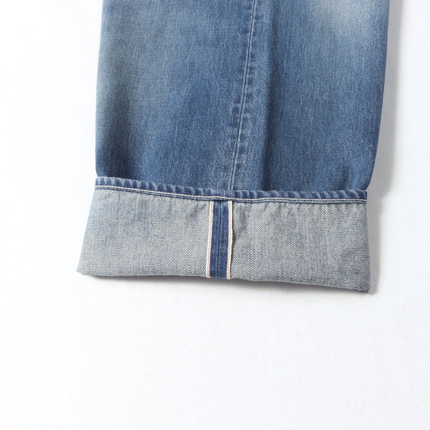 ヴィンテージ加工 ツータック セルビッチ ワイド デニムパンツ (Selvage Denim Two Tuck Pants)
