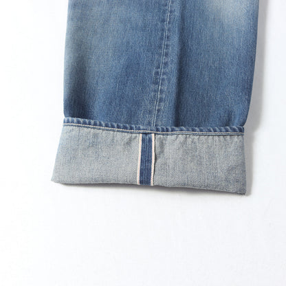 ヴィンテージ加工 ツータック セルビッチ ワイド デニムパンツ (Selvage Denim Two Tuck Pants)