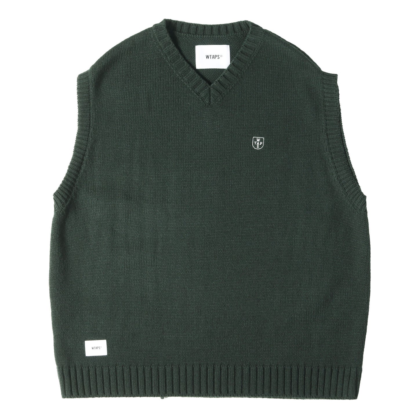 22AW ロゴマーク刺繍 アクリル Vネック ニットベスト (DITCH / VEST / ACRYLIC. CRST)