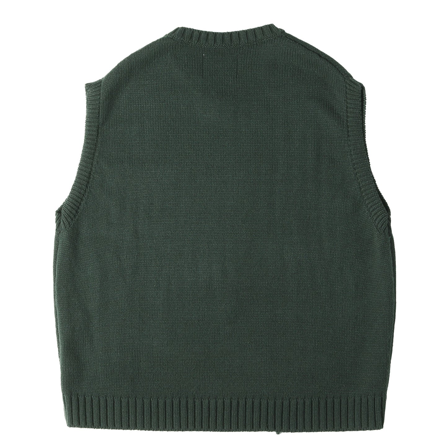 22AW ロゴマーク刺繍 アクリル Vネック ニットベスト (DITCH / VEST / ACRYLIC. CRST)