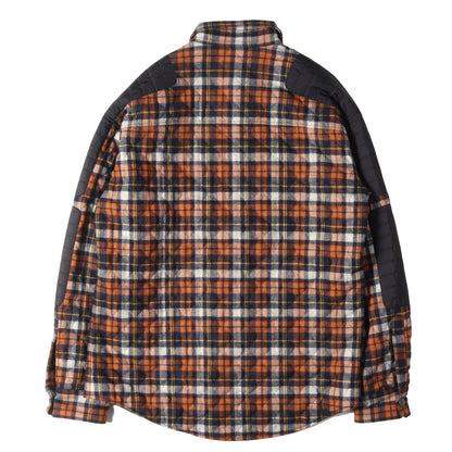 ナイロンパッチ付き チェック柄 スナップボタン 中綿 シャツジャケット (PADDED SHIRT)