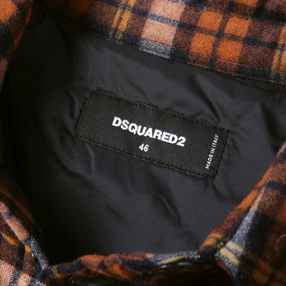 ナイロンパッチ付き チェック柄 スナップボタン 中綿 シャツジャケット (PADDED SHIRT)