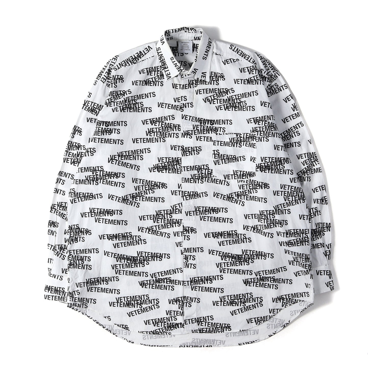 オールオーバー スタンプロゴ オーバーサイズ コットン 比翼ボタン シャツ (All-over Stamp Logo Oversized Shirt)