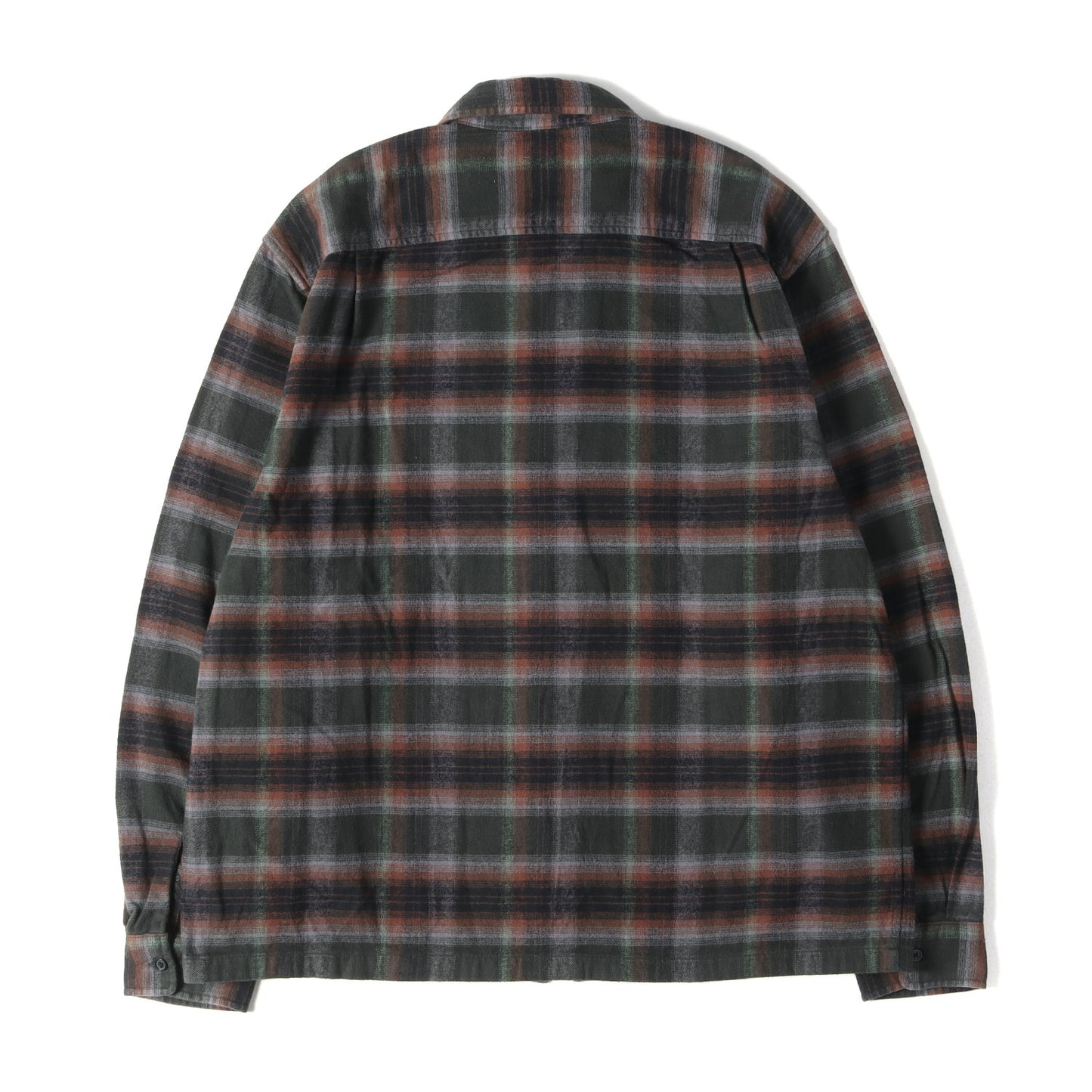 24SS オンブレチェック フルジップ フランネルシャツ (Shadow Plaid Flannel Zip Up Shirt)