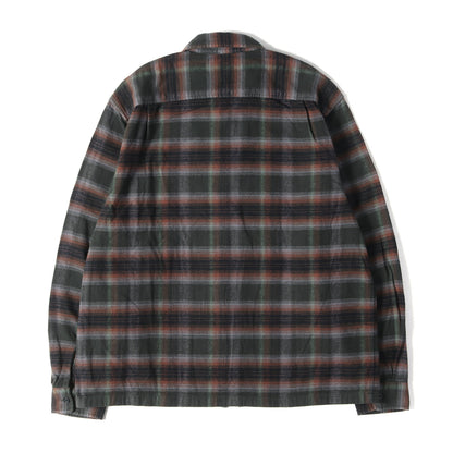 24SS オンブレチェック フルジップ フランネルシャツ (Shadow Plaid Flannel Zip Up Shirt)
