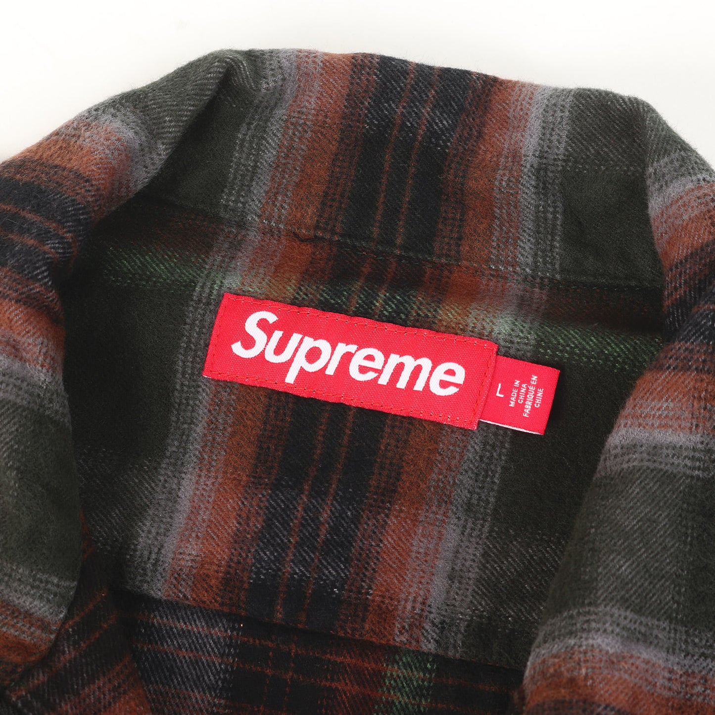 24SS オンブレチェック フルジップ フランネルシャツ (Shadow Plaid Flannel Zip Up Shirt)