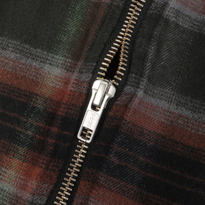 24SS オンブレチェック フルジップ フランネルシャツ (Shadow Plaid Flannel Zip Up Shirt)