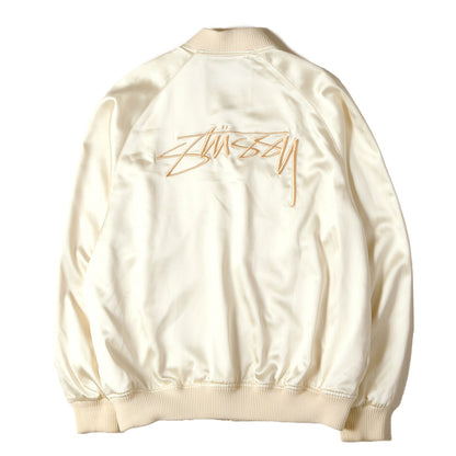 パームツリー / ストックロゴ 刺繍 フルジップ サテン スカジャン (Satin Palm Jacket)
