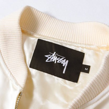 パームツリー / ストックロゴ 刺繍 フルジップ サテン スカジャン (Satin Palm Jacket)