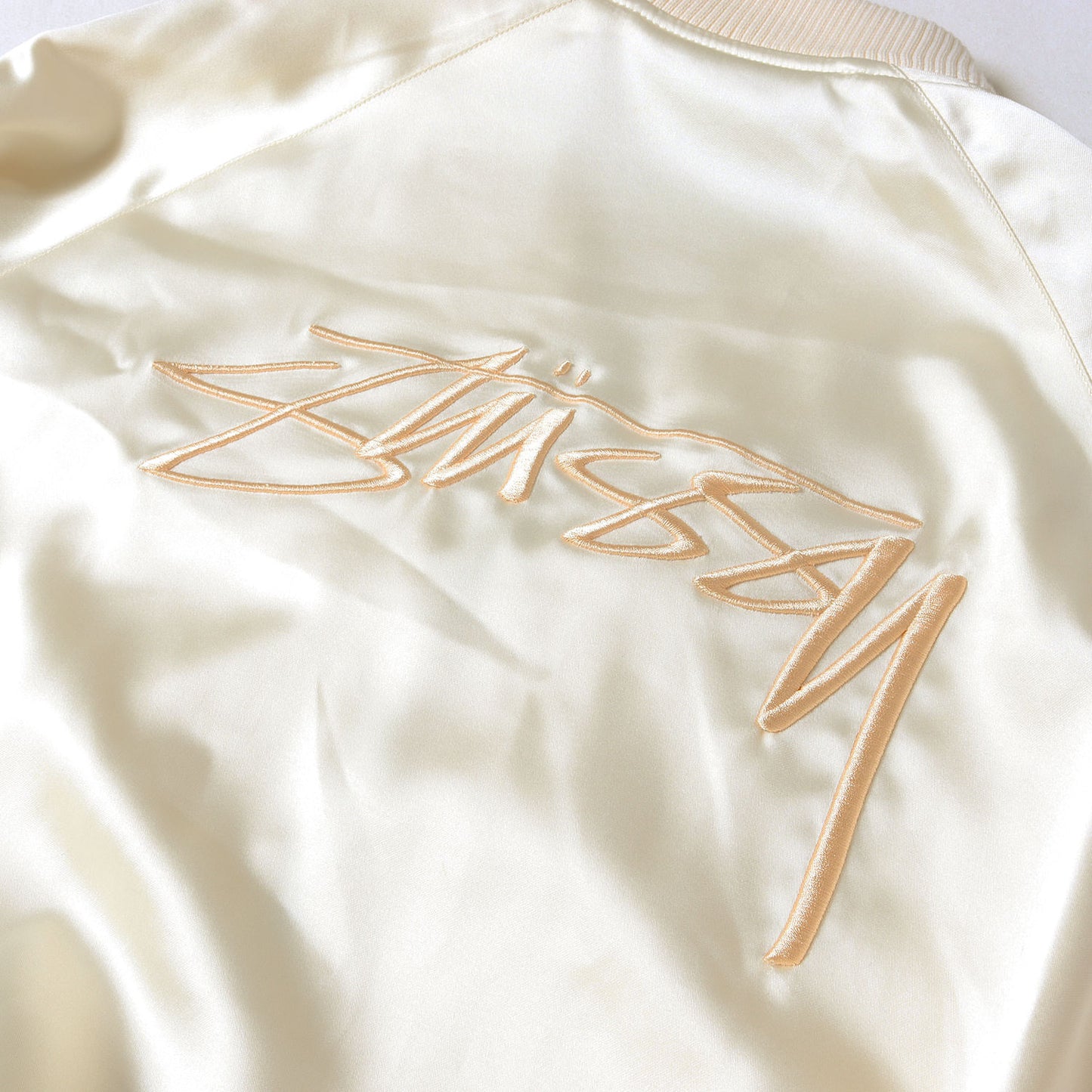 パームツリー / ストックロゴ 刺繍 フルジップ サテン スカジャン (Satin Palm Jacket)