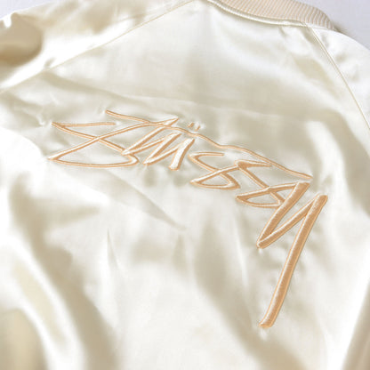 パームツリー / ストックロゴ 刺繍 フルジップ サテン スカジャン (Satin Palm Jacket)