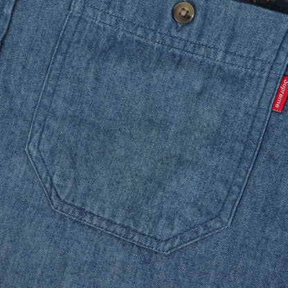 13AW ワイヤー柄 コーデュロイ 切替 BD デニム ボタンシャツ (Denim Corduroy Shirt)